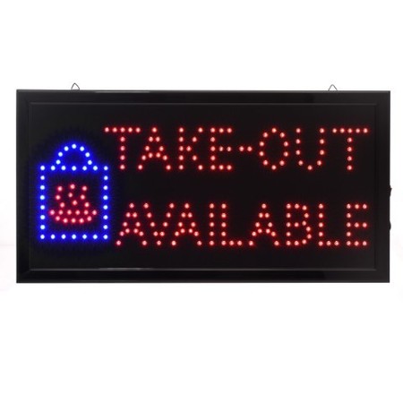 ALPINE INDUSTRIES 19” W x 10” H LED Rectangular Take-Out Available Sign with Two Display Modes, PK2 ALP497-15-2pk